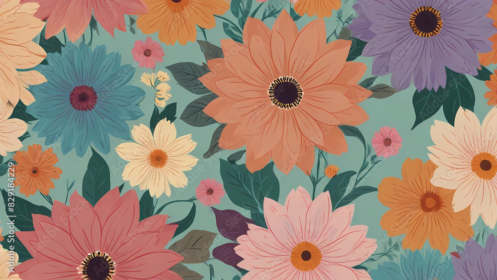 Fototapeta premium Flower pastel color Pattern Background