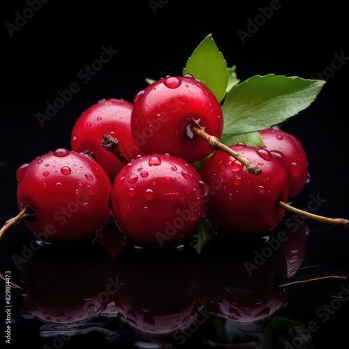 cranberry fruit isolated on a black background 