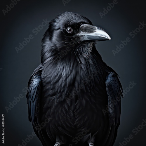 crow bird isolated on a black background 