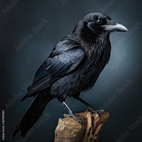 crow bird isolated on a black background 