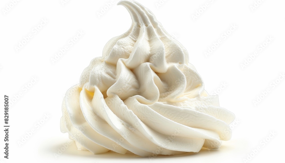 Cream swirl isolated on white background cutout Cream swirl isolated on white background cutout