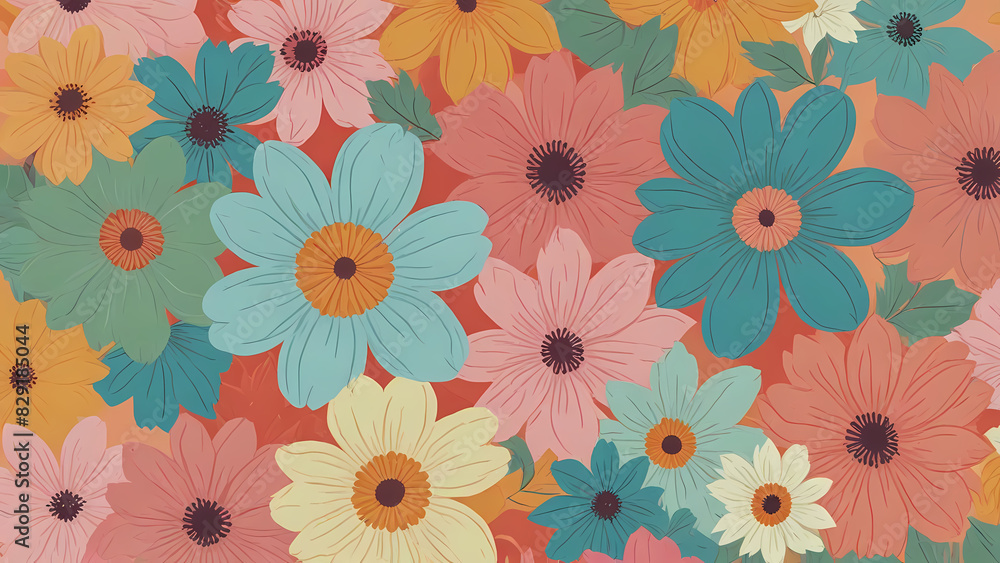 Flower pastel color Pattern Background Flower pastel color Pattern Background