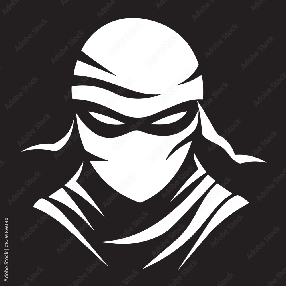 Ninja head face logo Ninja head face logo