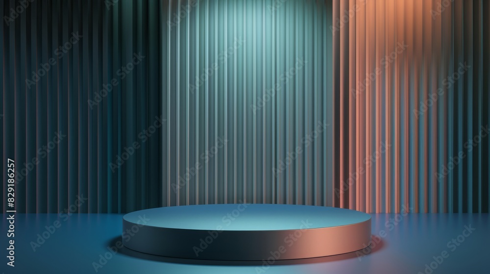 A modern podium for product design against the backdrop. Showcase for the presentation of products. A modern podium for product design against the backdrop. Showcase for the presentation of products.