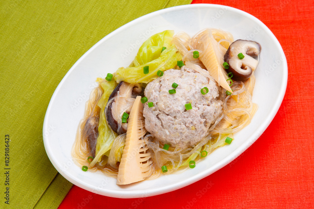 肉団子とキャベツ、筍の中華煮 肉団子とキャベツ、筍の中華煮