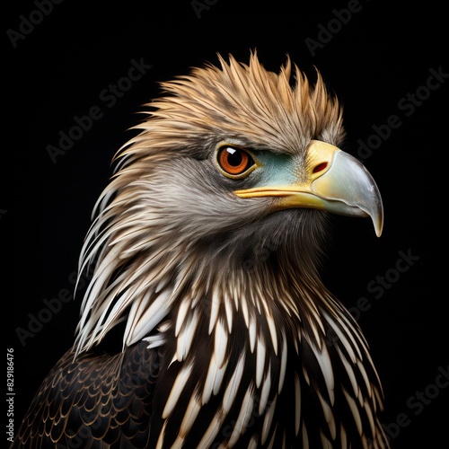 hawk isolated on a black background 