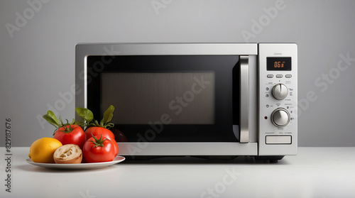 white microwave oven with a digital display 