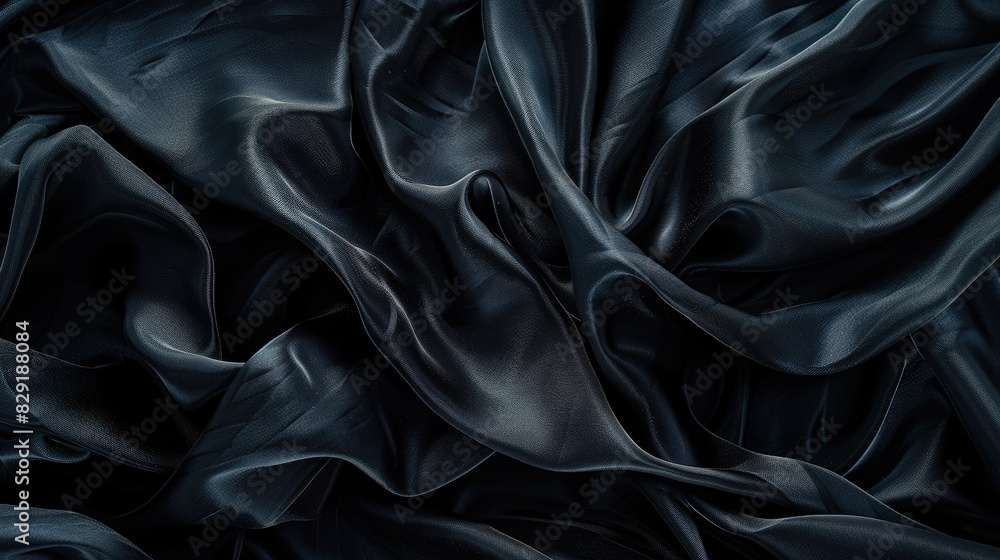 Texture of black silk fabric in high definition Texture of black silk fabric in high definition