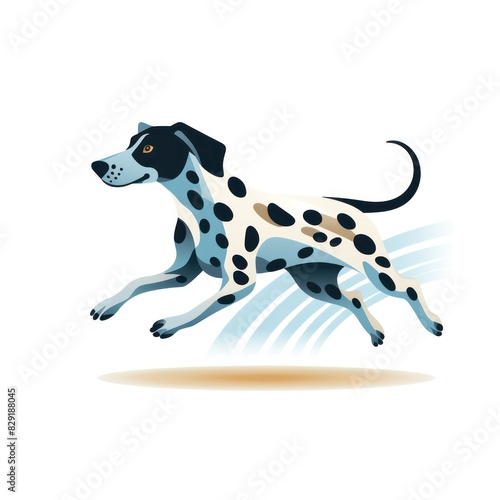 illustration of a dalmatian dog race on a white background