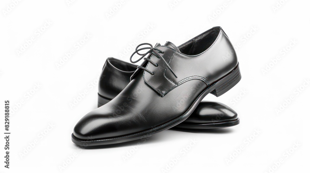 Black oxfords shoes isolated on a white background.
