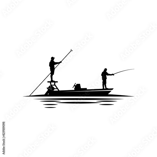 fishing guide. fly fishing silhouette illustration