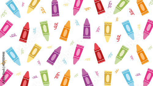 Colorful Crayons Pattern Vector for Kids back to School Teacher Classroom