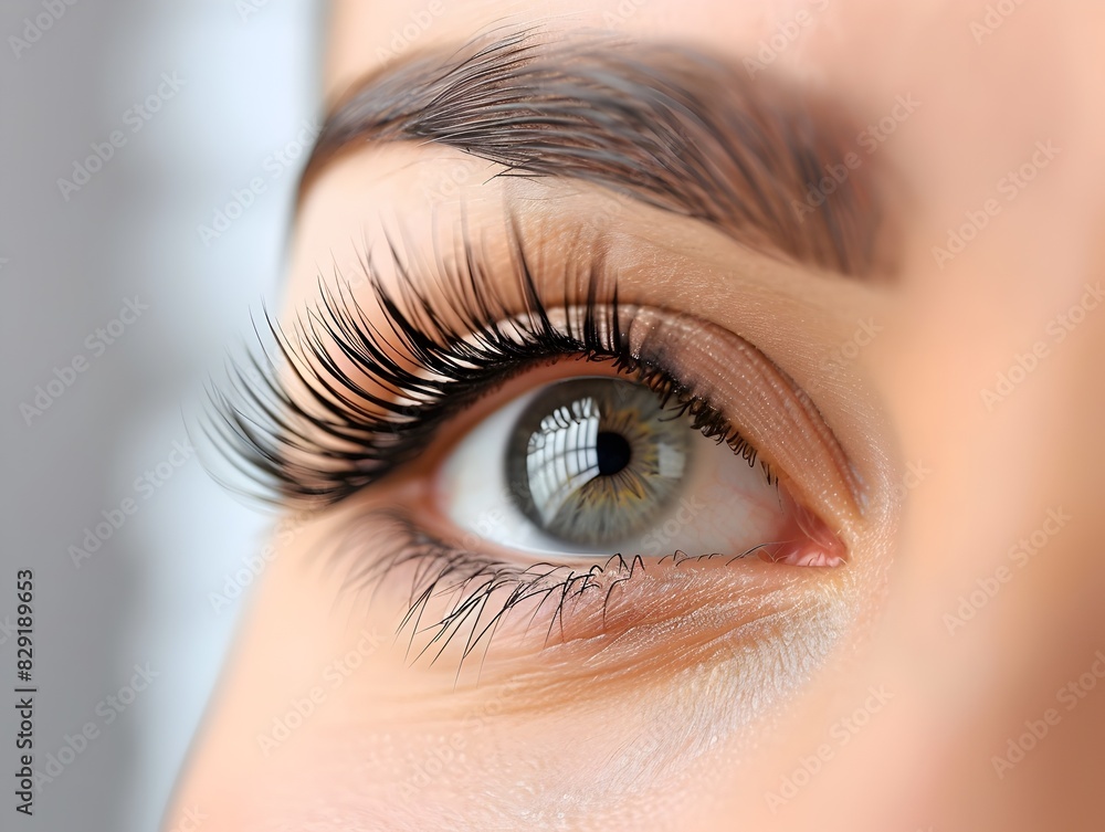 Obraz premium Captivating Eyelash Extensions with a Natural,Barely-There Allure