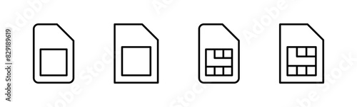 Sim card icon set. dual sim card icon vector