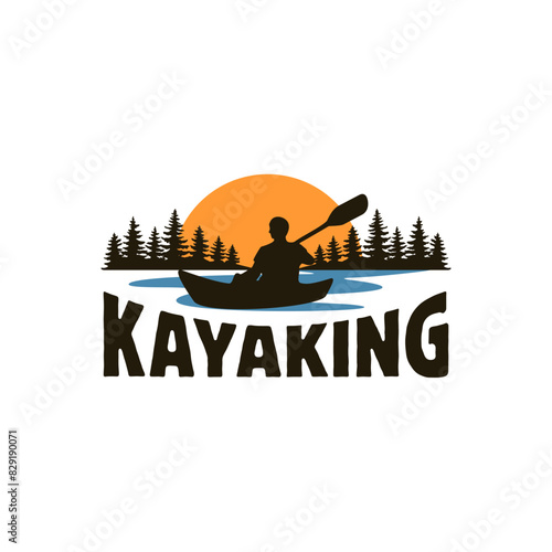 kayak canoe outdoor adventure logo