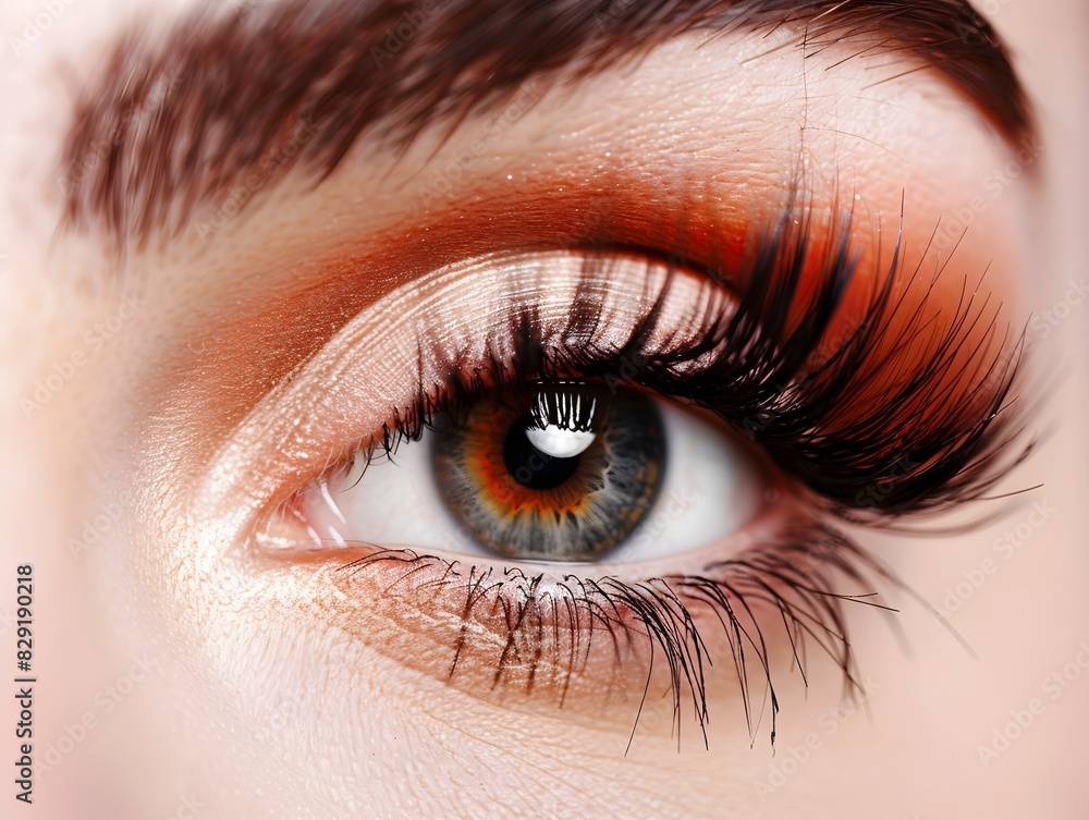 Fototapeta premium Captivating Ombre Eyelash Extensions in Dark Shades