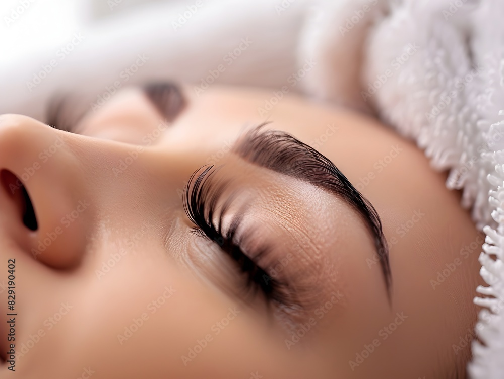 Fototapeta premium Classic Eyelash Extensions for a Natural and Balanced Beauty Look