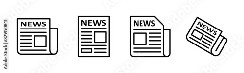 Newspaper icon set. news paper vector sign
