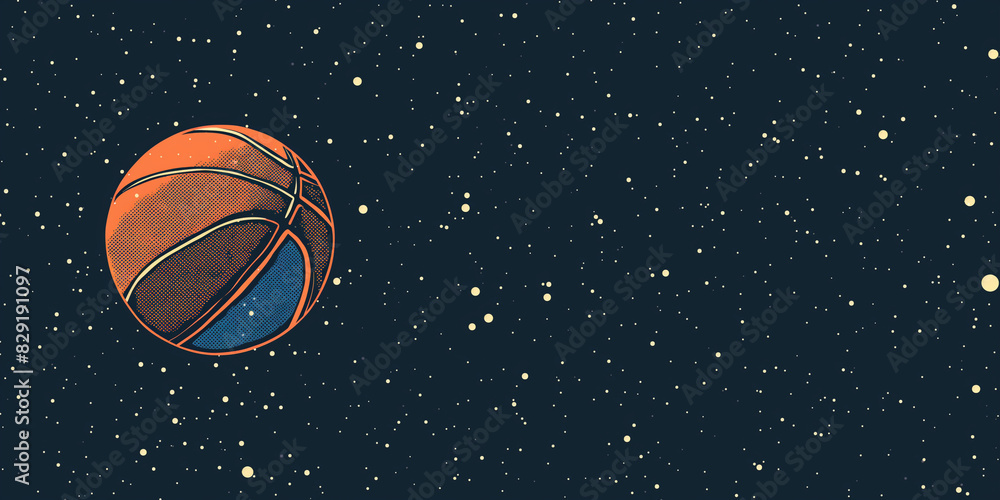 Obraz premium Basketball Floating in Space