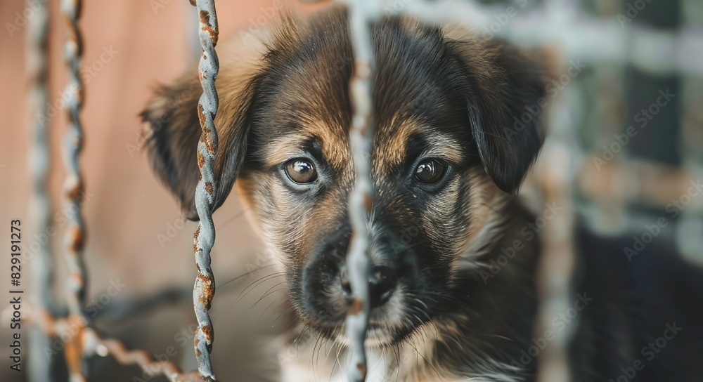 Hopeful puppy at the shelter wants to be adopted Hopeful puppy at the shelter wants to be adopted