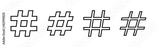Hashtag icon set. hashtag symbol