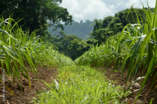 Infant sugarcane plantation