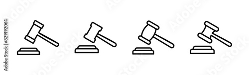 Gavel icon set. judge gavel icon vector. law icon vector. auction hammer