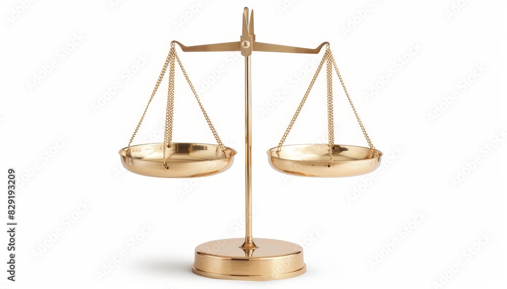 Isolated white background gold scale Isolated white background gold scale
