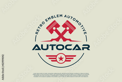 Retro automotive badge logo design