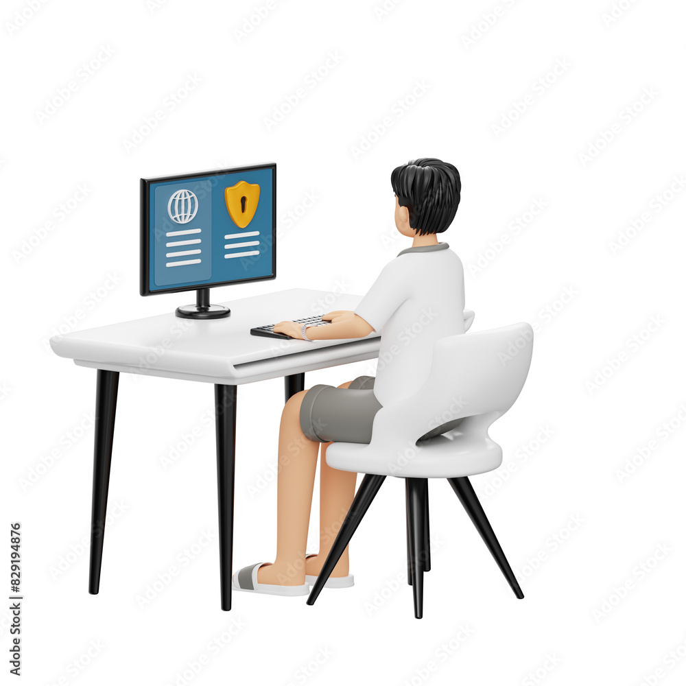 3D Character Male Freelancer Cybersecurity 3D Character Male Freelancer Cybersecurity