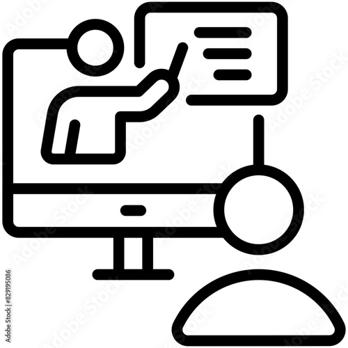 online learning line icon