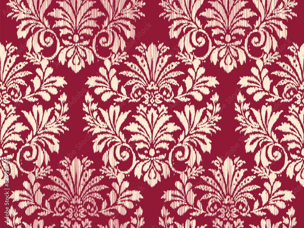 Abstract Traditional Scribble Style Hand Drawn Ikat Seamless Vector Pattern Trendy Fashion Colors Perfect for Allover Fabric Print or Wall Paper Damask Ethnic Concept Bright Orange White Tones Abstract Traditional Scribble Style Hand Drawn Ikat Seamless Vector Pattern Trendy Fashion Colors Perfect for Allover Fabric Print or Wall Paper Damask Ethnic Concept Bright Orange White Tones
