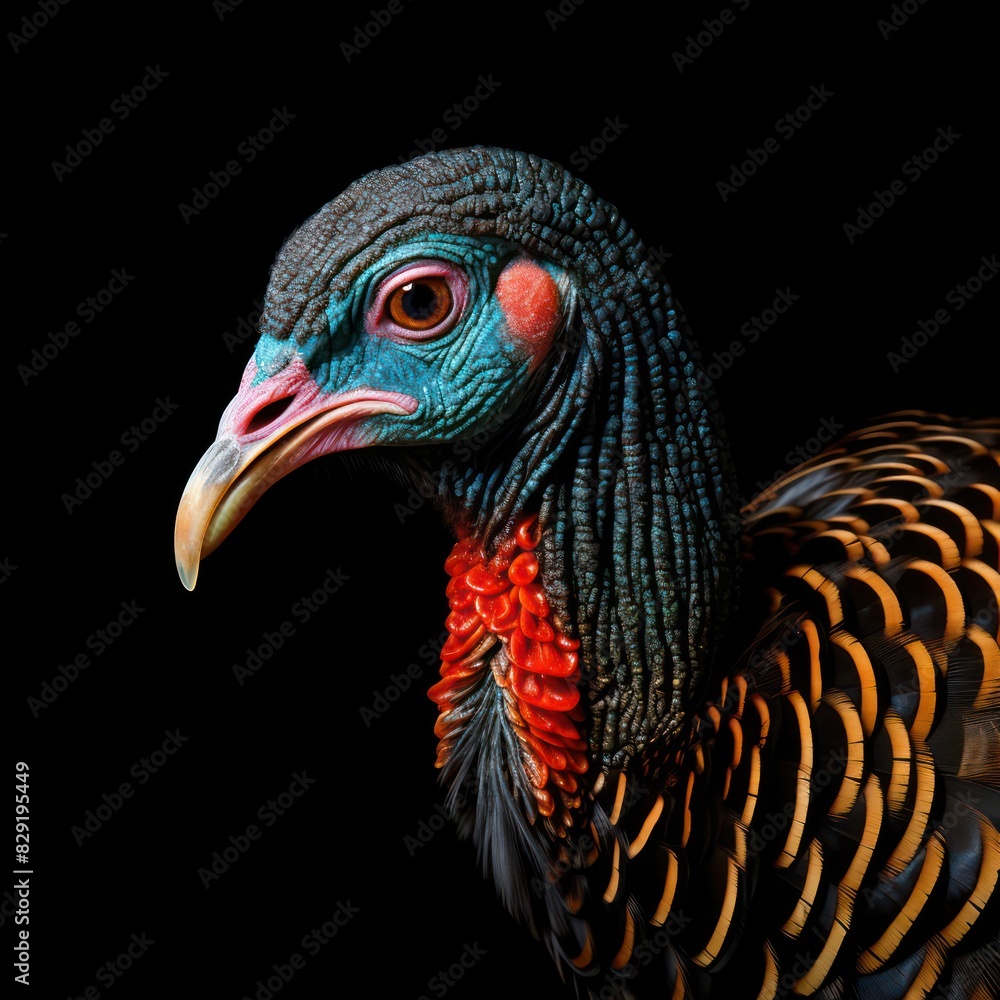 turkey on a black background 
