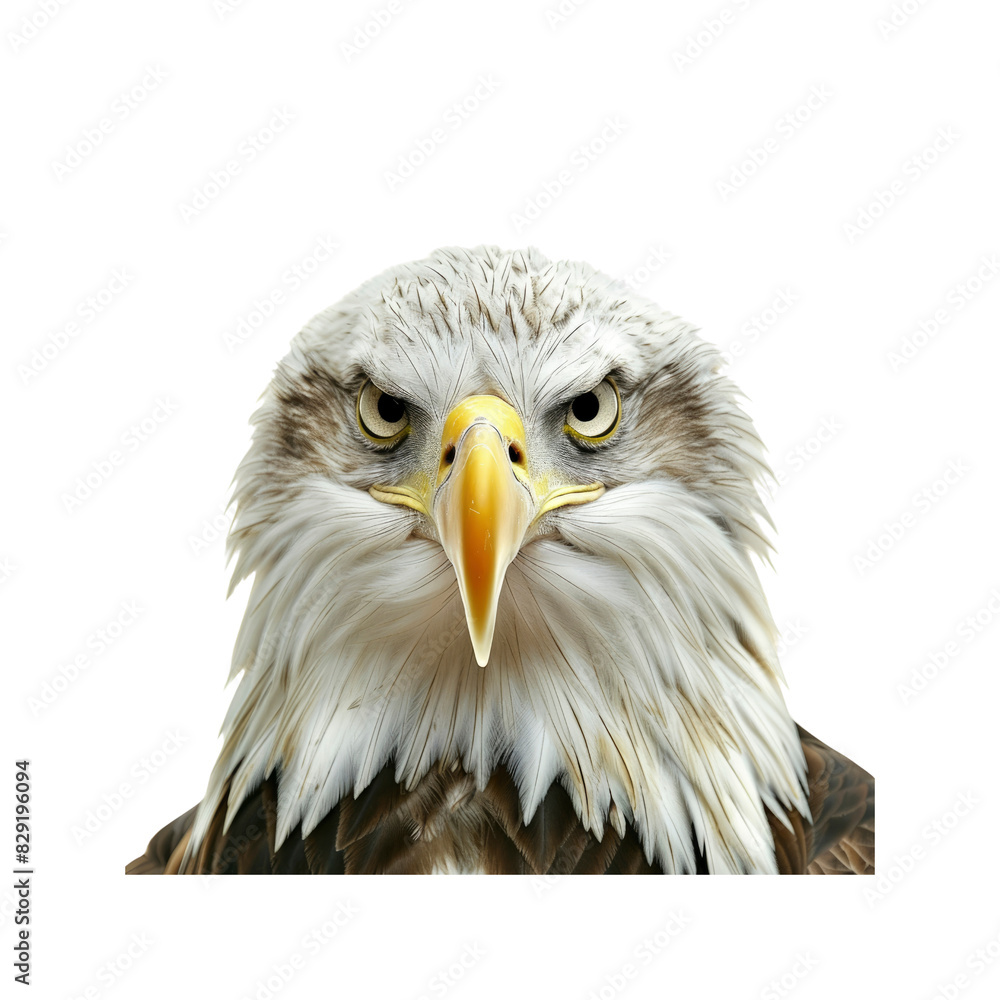 Obraz premium Eagle Head With A Sharp Beak , Isolated On Transparent Background, For Design And Printing