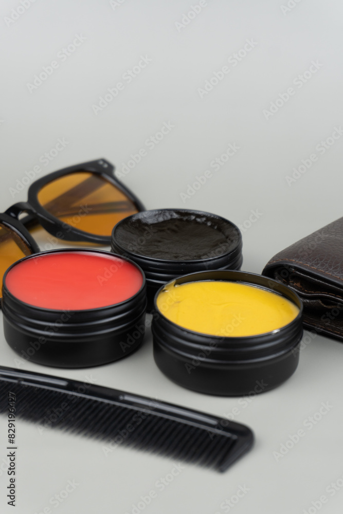 Pomade Container Mock-up with Gray Background Pomade Container Mock-up with Gray Background