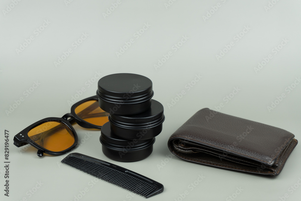 Pomade Container Mock-up with Gray Background Pomade Container Mock-up with Gray Background