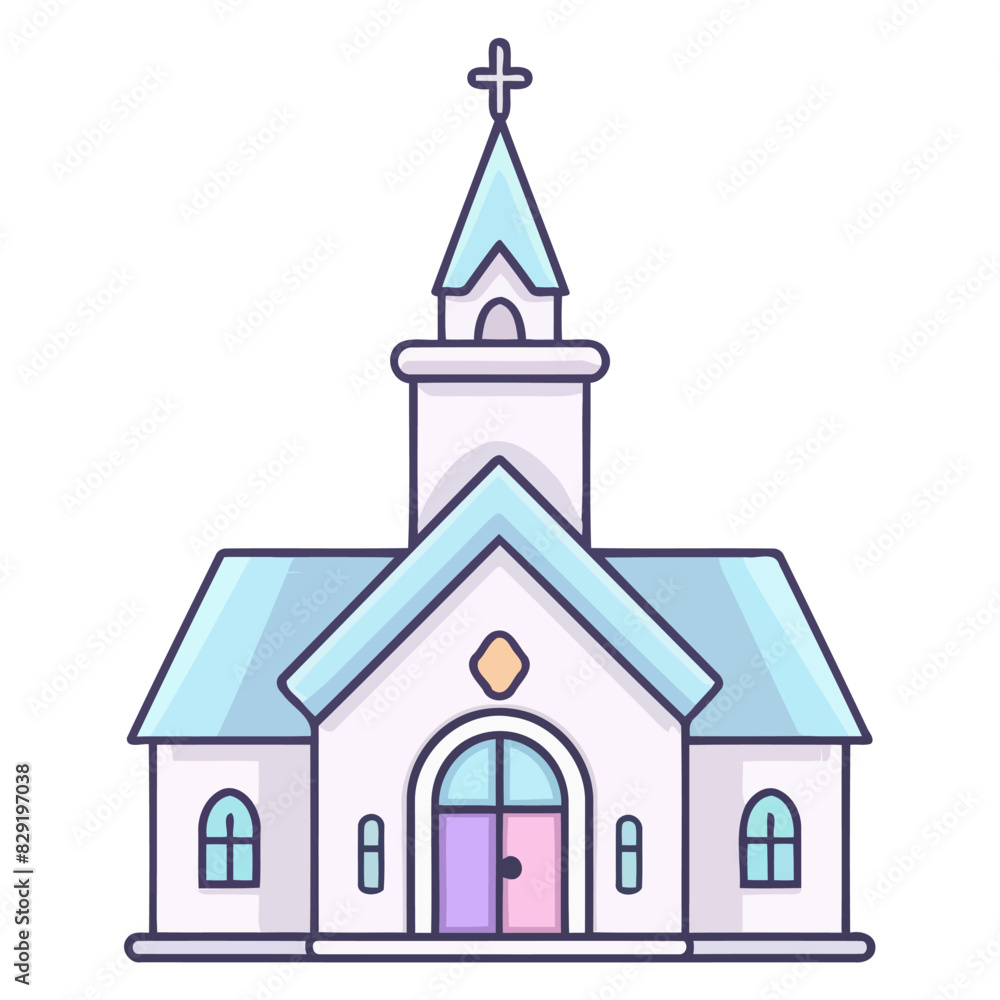 Vector icon representing a church.