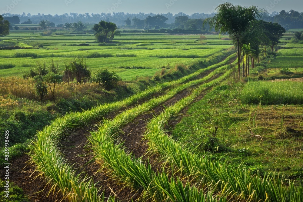 Rural Indian sugar cane fields
