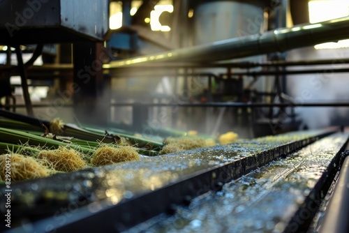 Sugar cane production line in the industry
