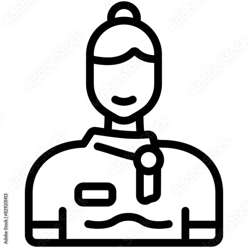 air hostess line icon