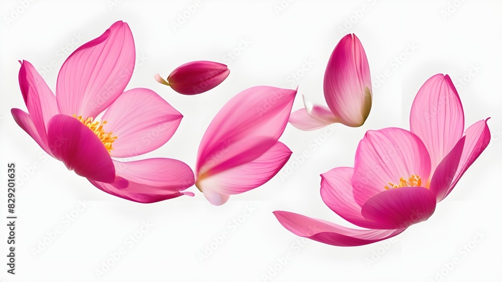 flying pink petals isolated on transparent background cutout flying pink petals isolated on transparent background cutout