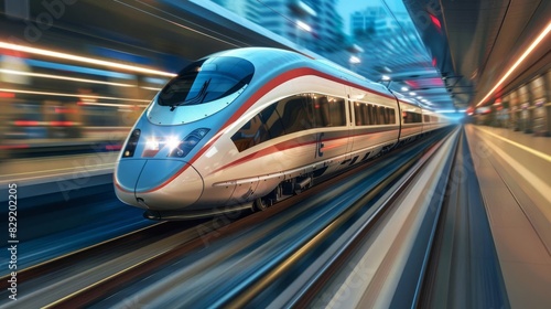 highspeed train in motion capturing the essence of efficient modern transportation concept illustration