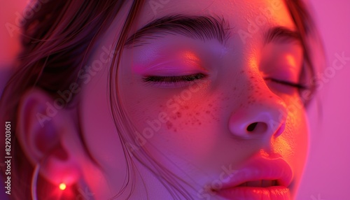 close up portrait of a woman sleeping © Saad