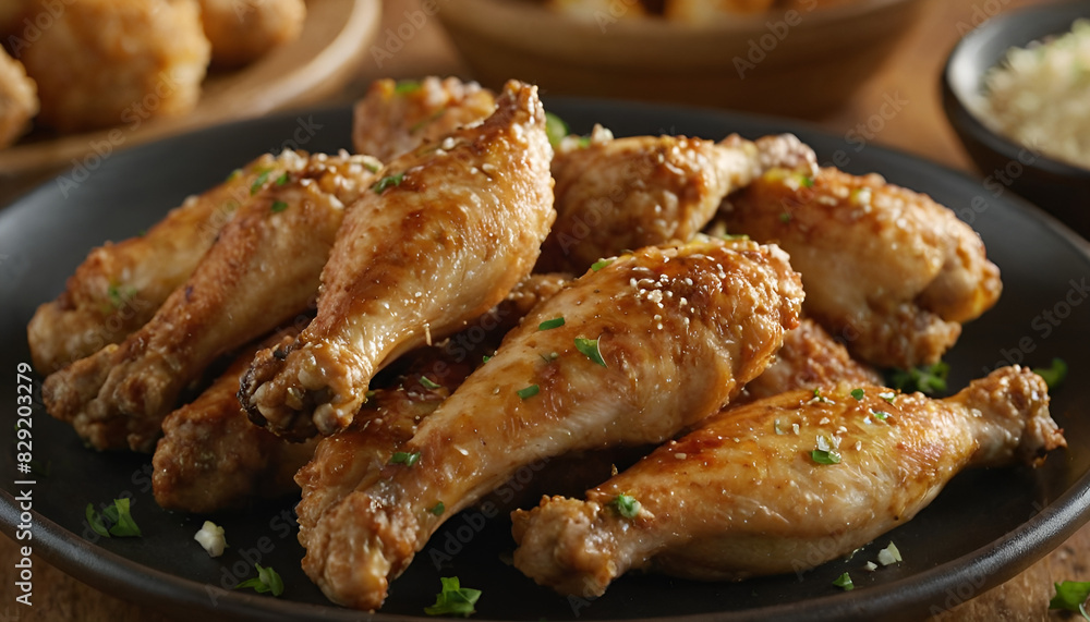 delicious garlic parmesan chicken wings on a plate delicious garlic parmesan chicken wings on a plate
