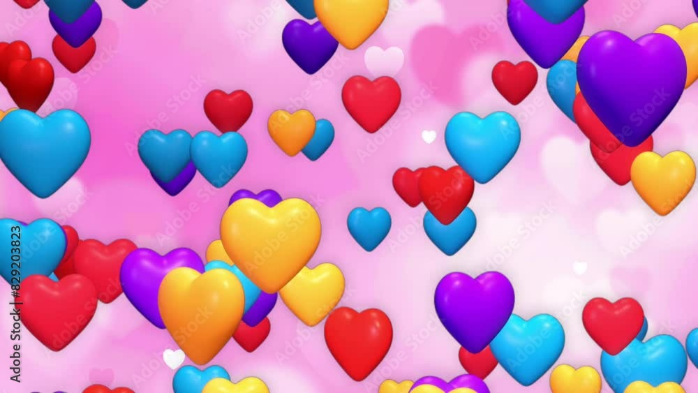 illustration of a falling colorful heart-shaped logo illustration of a falling colorful heart-shaped logo