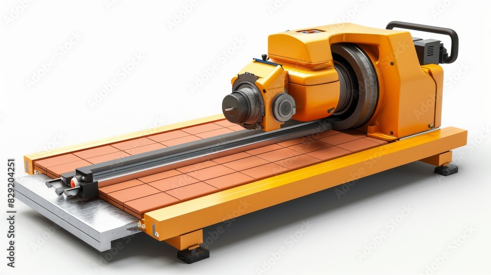 High-quality image of a tile cutter, isolated on a white studio background High-quality image of a tile cutter, isolated on a white studio background