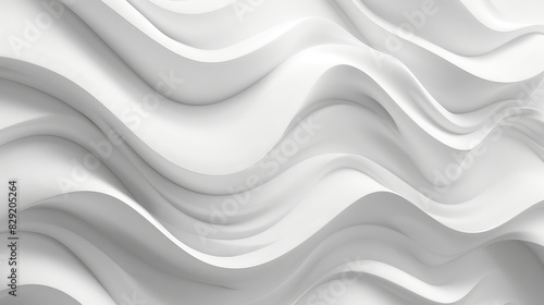 Minimalist wave-like forms in white create a seamless and clean visual experience against a pure background.