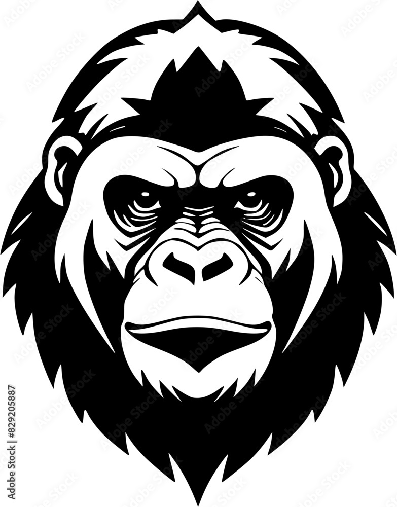 gorilla image for emblem, logo, sign, tattoo, symbol or illustration gorilla image for emblem, logo, sign, tattoo, symbol or illustration