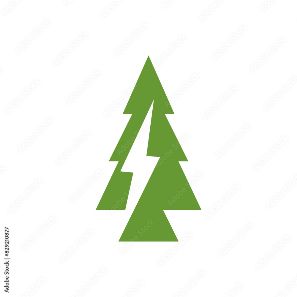 Obraz premium pine tree with flash negative space symbol