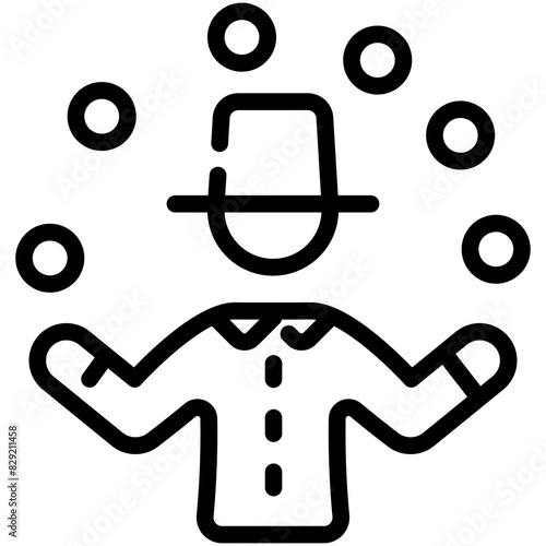 juggle line icon